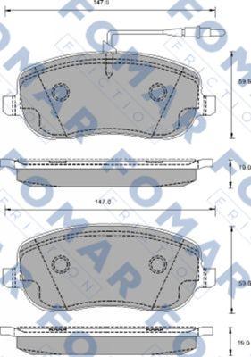 FOMAR Friction FO 912881 - Тормозные колодки, дисковые, комплект autospares.lv