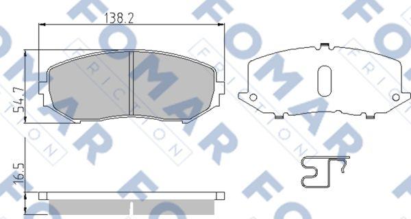 FOMAR Friction FO 939381 - Тормозные колодки, дисковые, комплект autospares.lv