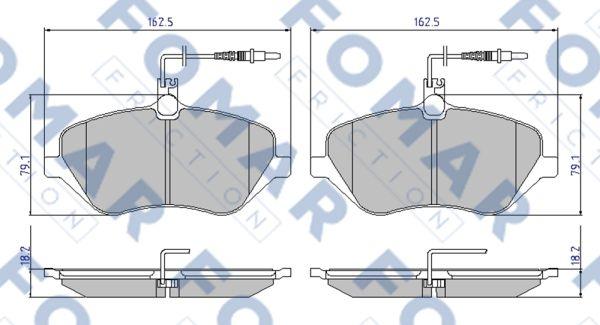 FOMAR Friction FO 934981 - Тормозные колодки, дисковые, комплект autospares.lv