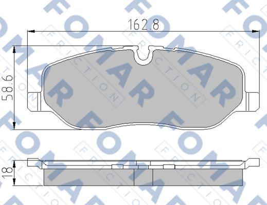 FOMAR Friction FO 934881 - Тормозные колодки, дисковые, комплект autospares.lv