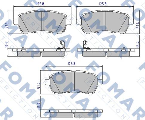 FOMAR Friction FO 935981 - Тормозные колодки, дисковые, комплект autospares.lv