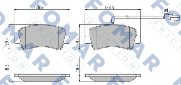 FOMAR Friction FO 935481 - Тормозные колодки, дисковые, комплект autospares.lv