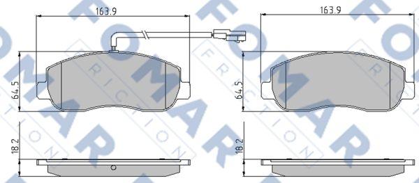 FOMAR Friction FO 935581 - Тормозные колодки, дисковые, комплект autospares.lv