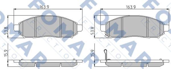 FOMAR Friction FO 935081 - Тормозные колодки, дисковые, комплект autospares.lv