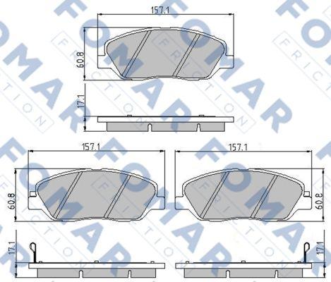 FOMAR Friction FO 935381 - Тормозные колодки, дисковые, комплект autospares.lv