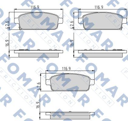 FOMAR Friction FO 936481 - Тормозные колодки, дисковые, комплект autospares.lv