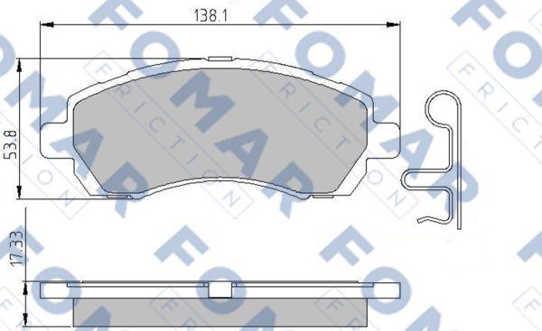 FOMAR Friction FO 936581 - Тормозные колодки, дисковые, комплект autospares.lv