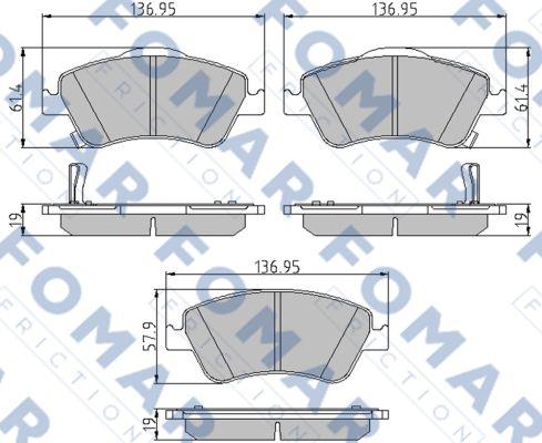 FOMAR Friction FO 936081 - Тормозные колодки, дисковые, комплект autospares.lv