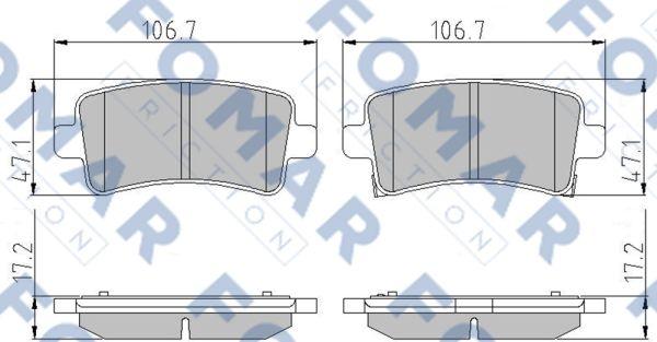 FOMAR Friction FO 936381 - Тормозные колодки, дисковые, комплект autospares.lv