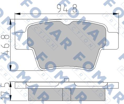 FOMAR Friction FO 930581 - Тормозные колодки, дисковые, комплект autospares.lv