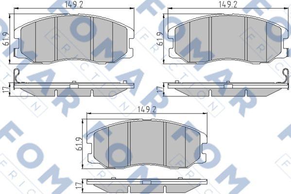 FOMAR Friction FO 930881 - Тормозные колодки, дисковые, комплект autospares.lv