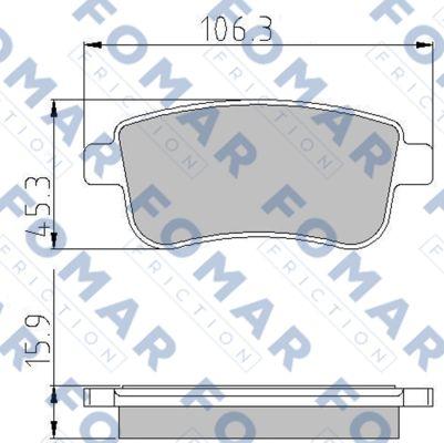 FOMAR Friction FO 931581 - Тормозные колодки, дисковые, комплект autospares.lv