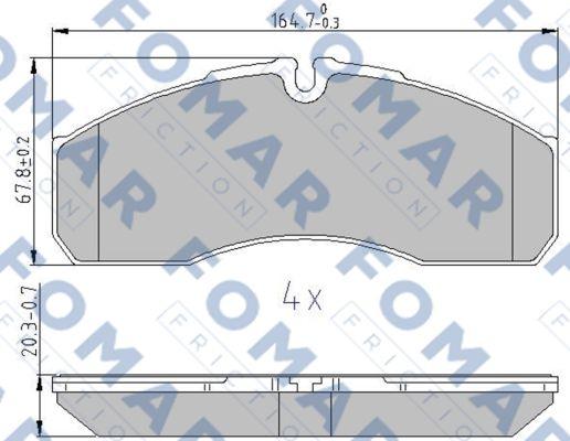 FOMAR Friction FO 933581 - Тормозные колодки, дисковые, комплект autospares.lv