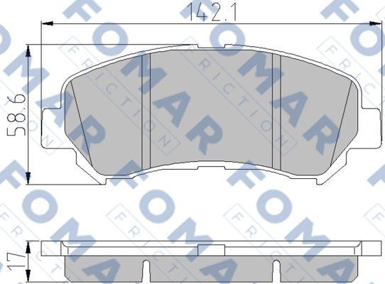 FOMAR Friction FO 933681 - Тормозные колодки, дисковые, комплект autospares.lv