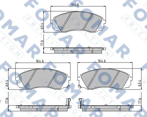 FOMAR Friction FO 933381 - Тормозные колодки, дисковые, комплект autospares.lv