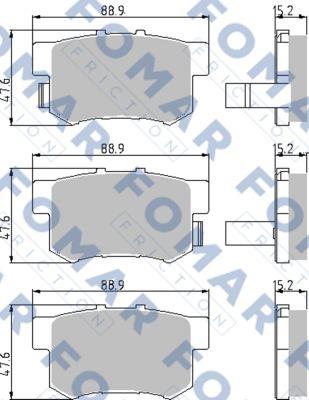 FOMAR Friction FO 933281 - Тормозные колодки, дисковые, комплект autospares.lv