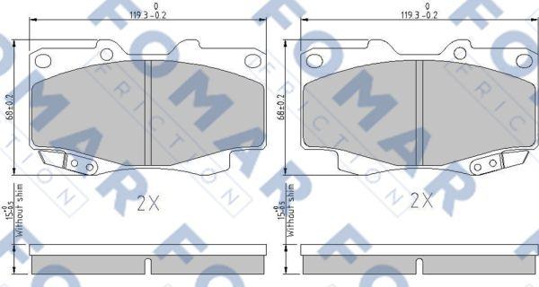 FOMAR Friction FO 932981 - Тормозные колодки, дисковые, комплект autospares.lv