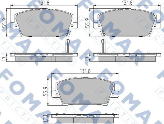 FOMAR Friction FO 932481 - Тормозные колодки, дисковые, комплект autospares.lv