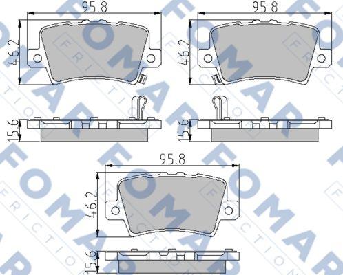 FOMAR Friction FO 932581 - Тормозные колодки, дисковые, комплект autospares.lv