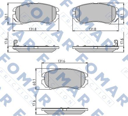 FOMAR Friction FO 932381 - Тормозные колодки, дисковые, комплект autospares.lv