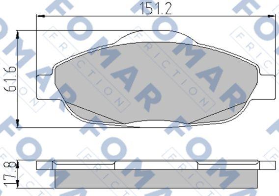 FOMAR Friction FO 929581 - Тормозные колодки, дисковые, комплект autospares.lv