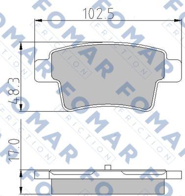 FOMAR Friction FO 929881 - Тормозные колодки, дисковые, комплект autospares.lv