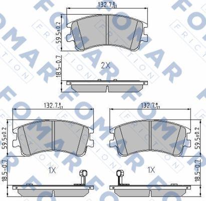 FOMAR Friction FO 924981 - Тормозные колодки, дисковые, комплект autospares.lv