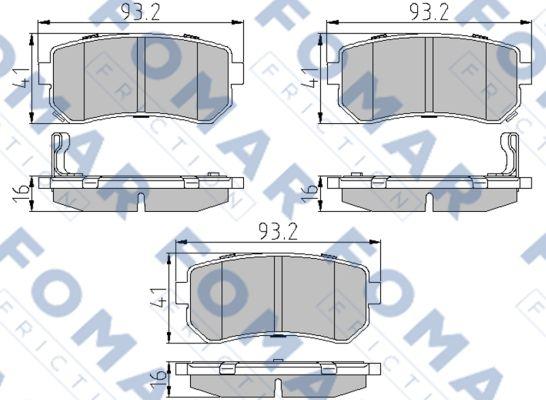 FOMAR Friction FO 924081 - Тормозные колодки, дисковые, комплект autospares.lv