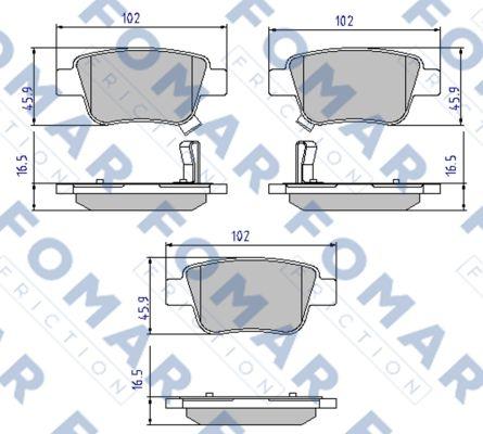 FOMAR Friction FO 924181 - Тормозные колодки, дисковые, комплект autospares.lv