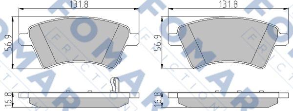 FOMAR Friction FO 926081 - Тормозные колодки, дисковые, комплект autospares.lv