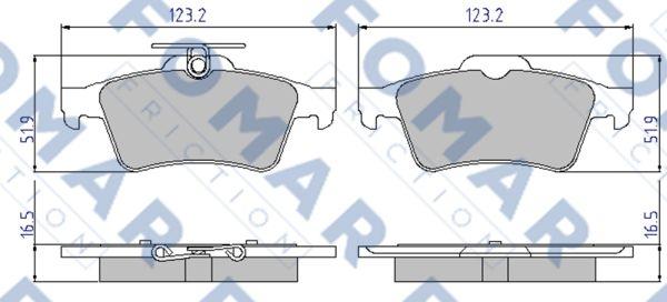 FOMAR Friction FO 926381 - Тормозные колодки, дисковые, комплект autospares.lv