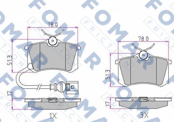 FOMAR Friction FO 920181 - Тормозные колодки, дисковые, комплект autospares.lv