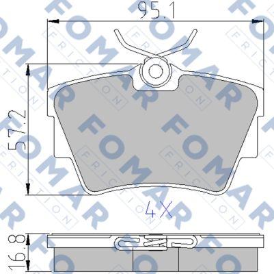 FOMAR Friction FO 920281 - Тормозные колодки, дисковые, комплект autospares.lv