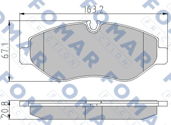 FOMAR Friction FO 921581 - Тормозные колодки, дисковые, комплект autospares.lv