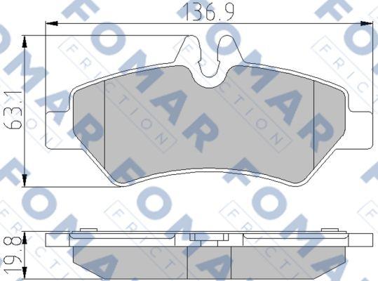 FOMAR Friction FO 921381 - Тормозные колодки, дисковые, комплект autospares.lv