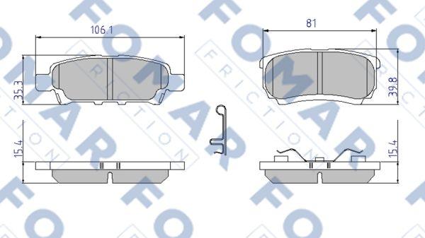 FOMAR Friction FO 921781 - Тормозные колодки, дисковые, комплект autospares.lv