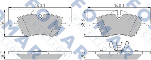 FOMAR Friction FO 928981 - Тормозные колодки, дисковые, комплект autospares.lv