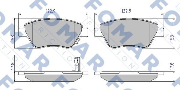 FOMAR Friction FO 928181 - Тормозные колодки, дисковые, комплект autospares.lv