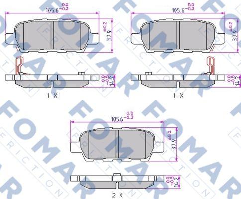 FOMAR Friction FO 923981 - Тормозные колодки, дисковые, комплект autospares.lv