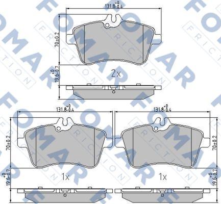 FOMAR Friction FO 922981 - Тормозные колодки, дисковые, комплект autospares.lv