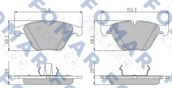 FOMAR Friction FO 922681 - Тормозные колодки, дисковые, комплект autospares.lv