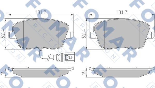 FOMAR Friction FO 922881 - Тормозные колодки, дисковые, комплект autospares.lv