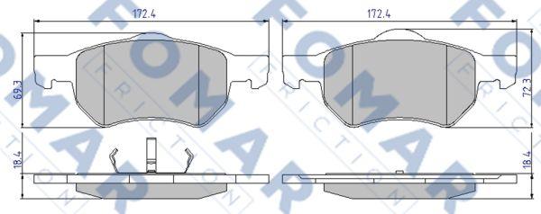 FOMAR Friction FO 922781 - Тормозные колодки, дисковые, комплект autospares.lv