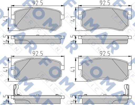 FOMAR Friction FO 927681 - Тормозные колодки, дисковые, комплект autospares.lv