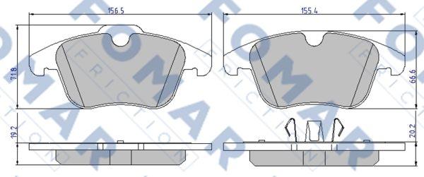 FOMAR Friction FO 927181 - Тормозные колодки, дисковые, комплект autospares.lv