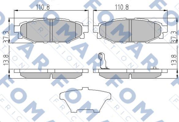 FOMAR Friction FO 974081 - Тормозные колодки, дисковые, комплект autospares.lv