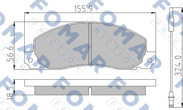 FOMAR Friction FO 499681 - Тормозные колодки, дисковые, комплект autospares.lv