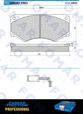 FOMAR Friction FO 495381 - Тормозные колодки, дисковые, комплект autospares.lv