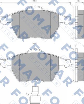 FOMAR Friction FO 495781 - Тормозные колодки, дисковые, комплект autospares.lv