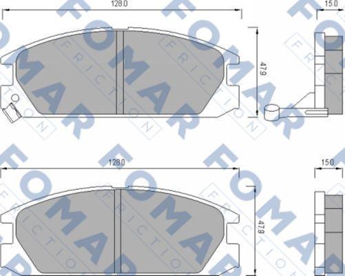 FOMAR Friction FO 496881 - Тормозные колодки, дисковые, комплект autospares.lv